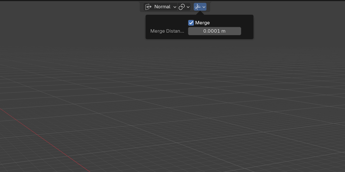 Edit Mode tool options: Merge and Merge Distance