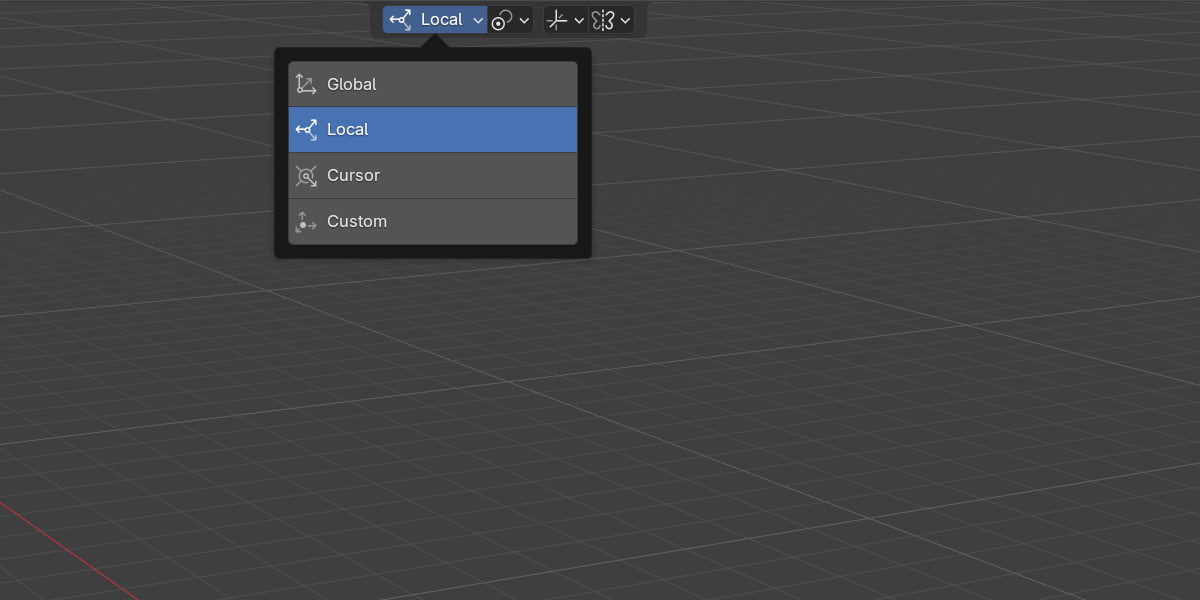Orientation popover (Object Mode)