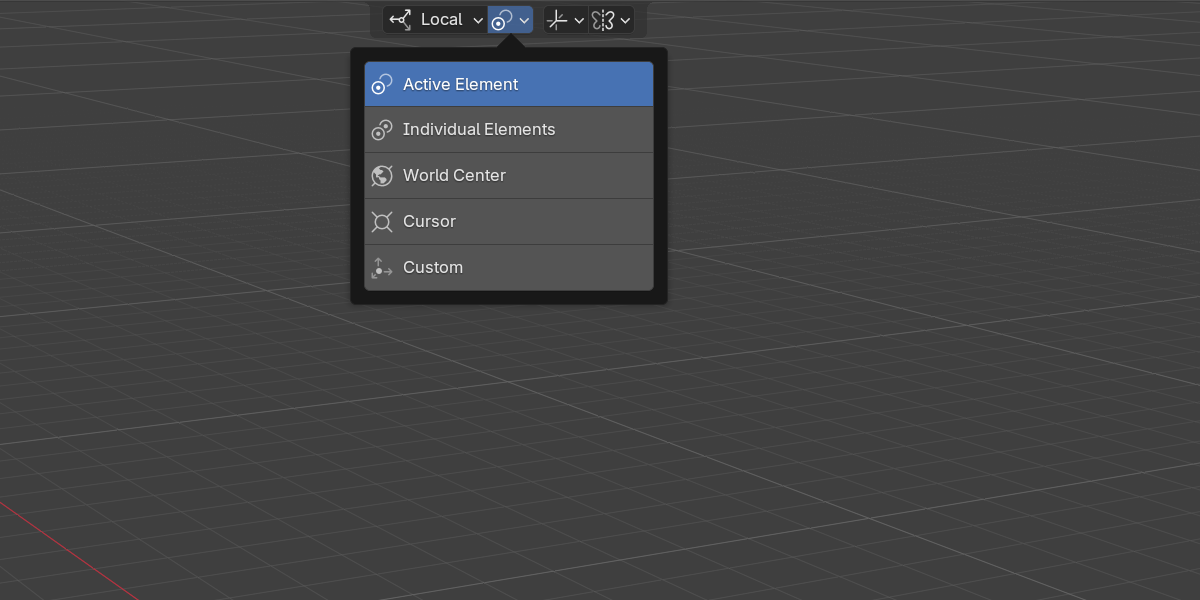 Pivot popover (Object Mode)